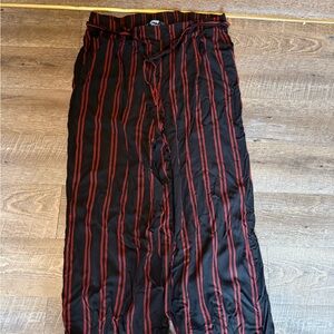 Striped Black and Red Women's Pants